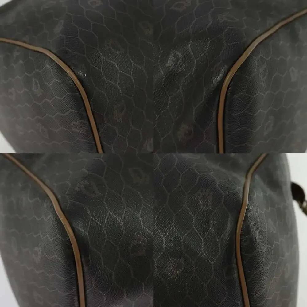 DIOR Honeycomb Canvas Boston Bag Pvc Black Gold